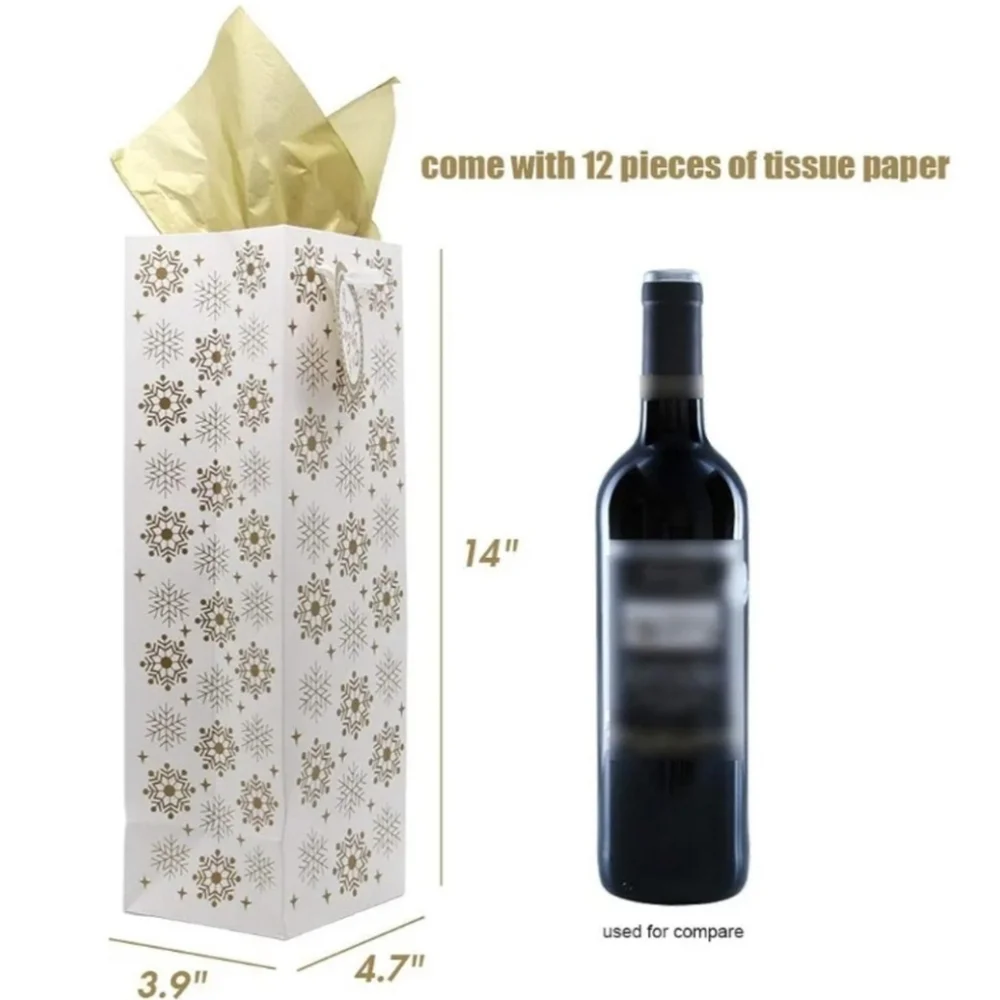 Gold Bottle Gift Bags with Tissue Paper